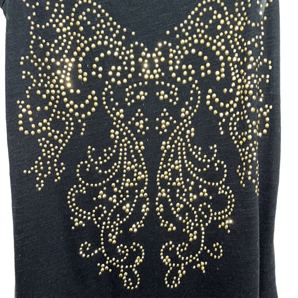 Sparkly Black & Gold Rhinestone Studs Tank Top - Dots - Small - Picture 3 of 8